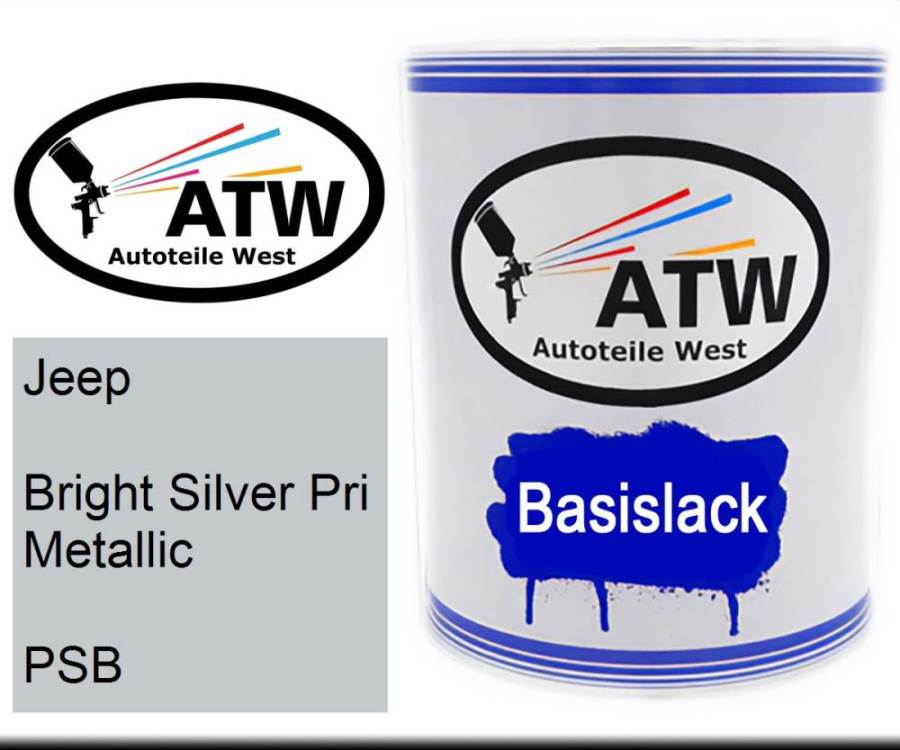 Jeep, Bright Silver Pri Metallic, PSB: 1L Lackdose, von ATW Autoteile West.